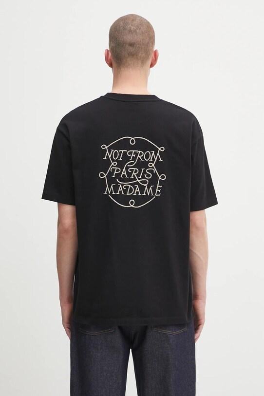Одяг Бавовняна футболка Drôle de Monsieur Le Tshirt Slogan Tresses H.TS259.CO134 чорний