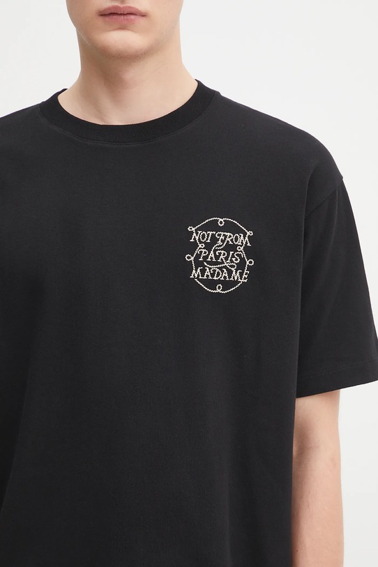 Бавовняна футболка Drôle de Monsieur Le Tshirt Slogan Tresses чорний H.TS259.CO134