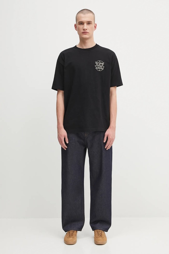 Бавовняна футболка Drôle de Monsieur Le Tshirt Slogan Tresses H.TS259.CO134 чорний