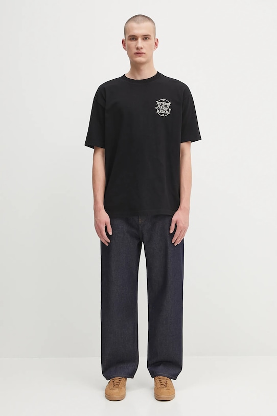 Бавовняна футболка Drôle de Monsieur Le Tshirt Slogan Tresses H.TS259.CO134 чорний