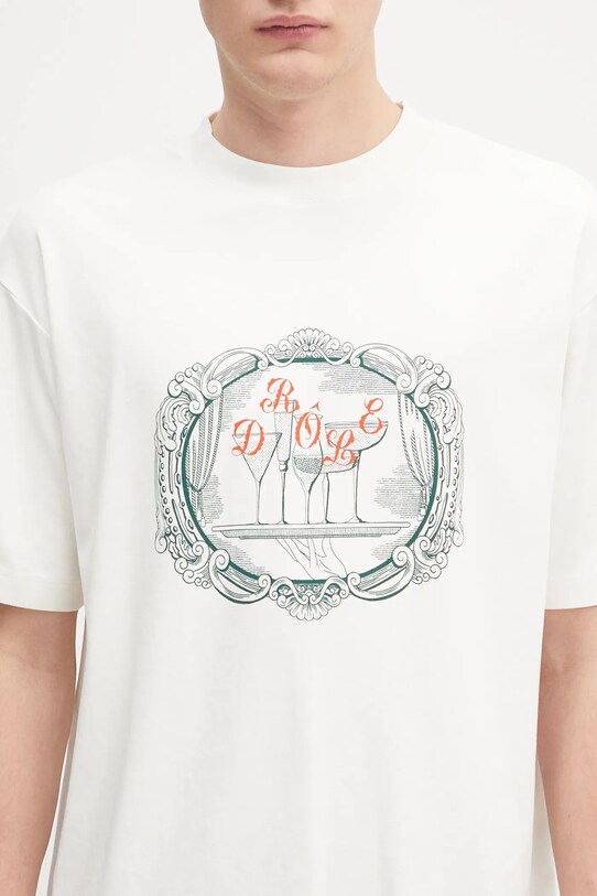 Бавовняна футболка Drôle de Monsieur Le Tshirt Plateau білий H.TS255.CO002