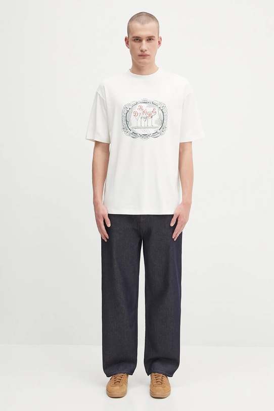Βαμβακερό μπλουζάκι Drôle de Monsieur Le Tshirt Plateau H.TS255.CO002 λευκό