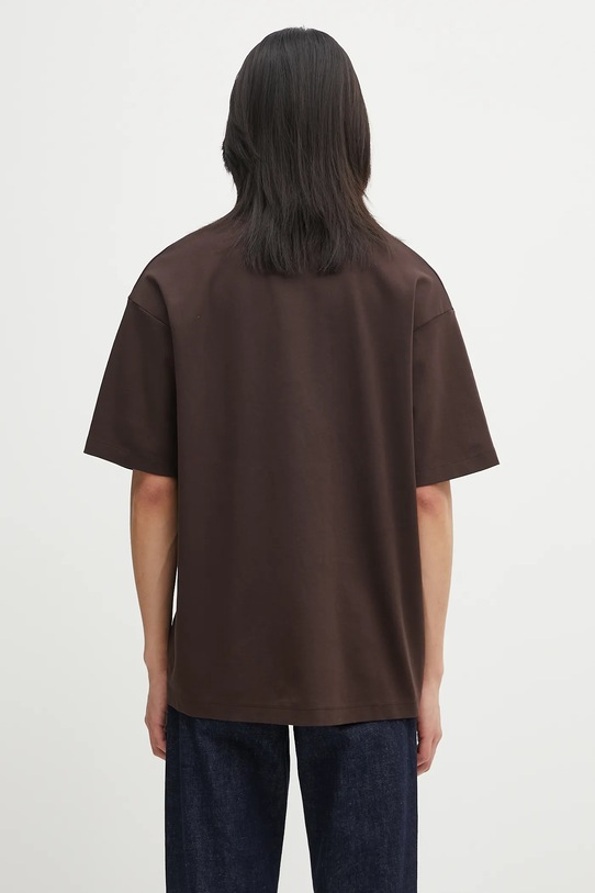 Одежда Хлопковая футболка Drôle de Monsieur Le T-shirt Slogan Classique I.TS202.CO002 коричневый