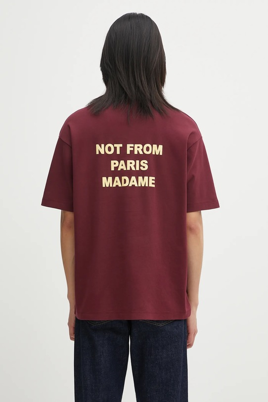 Βαμβακερό μπλουζάκι Drôle de Monsieur Le T-shirt Slogan κανονικό κόκκινο I.TS203.CO002