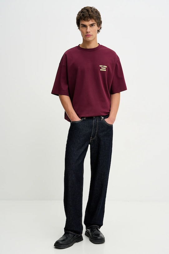 Drôle de Monsieur t-shirt bawełniany Le T-shirt Slogan I.TS203.CO002 czerwony AW25