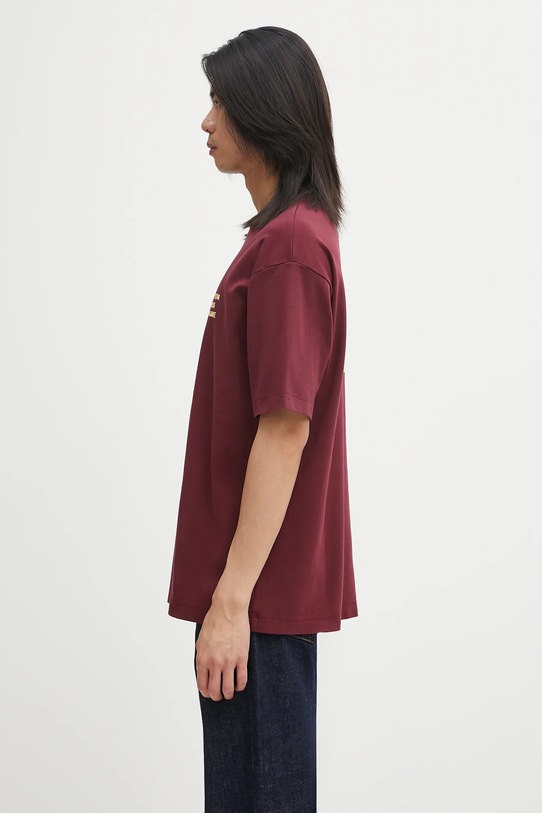 Βαμβακερό μπλουζάκι Drôle de Monsieur Le T-shirt Slogan I.TS203.CO002 κόκκινο AW25
