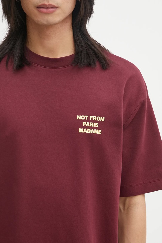 Βαμβακερό μπλουζάκι Drôle de Monsieur Le T-shirt Slogan κόκκινο I.TS203.CO002