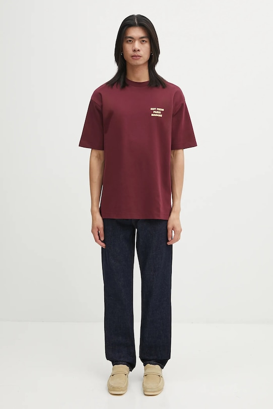 Drôle de Monsieur t-shirt bawełniany Le T-shirt Slogan I.TS203.CO002 czerwony