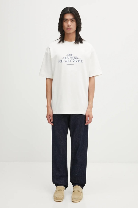 Бавовняна футболка Drôle de Monsieur Le T-shirt "The Best Club" I.TS273.CO002 бежевий