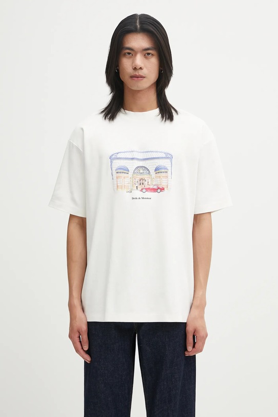 Βαμβακερό μπλουζάκι Drôle de Monsieur Le T-shirt DrUle Palace χαλαρό μπεζ I.TS285.CO002