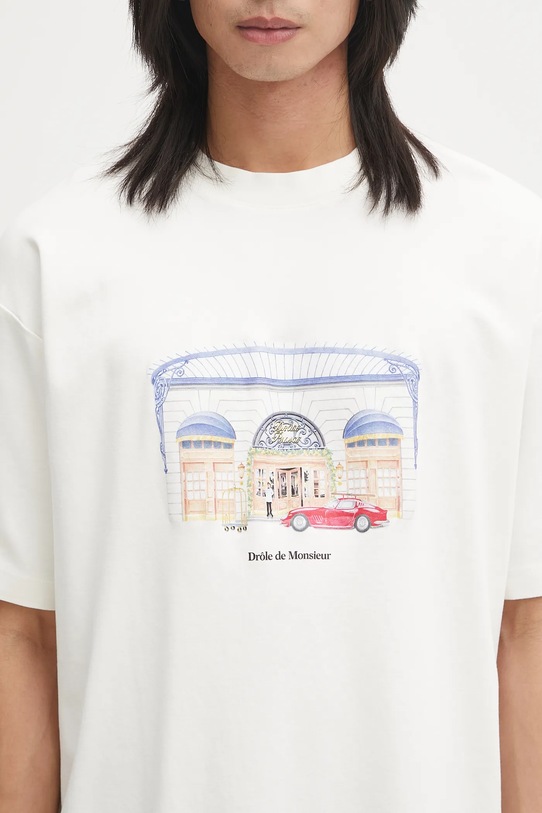 Бавовняна футболка Drôle de Monsieur Le T-shirt DrUle Palace бежевий I.TS285.CO002