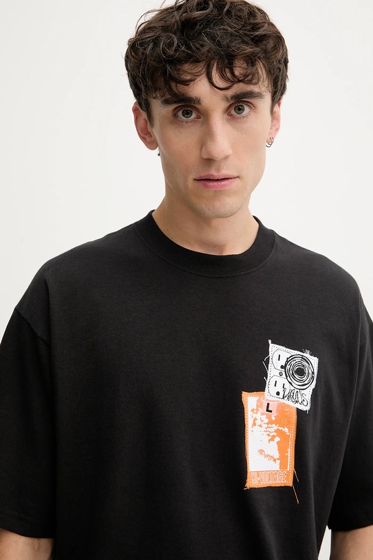 Βαμβακερό μπλουζάκι Vans μαύρο VN000PB9BLK1