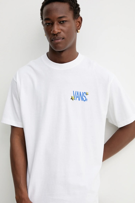 Bavlněné tričko Vans bílá VN000PBRWHT1