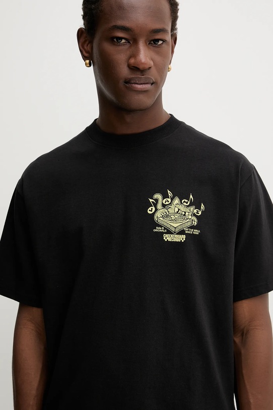 Bombažna kratka majica Vans črna VN000PC0BLK1