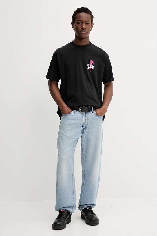 Bombažna kratka majica Vans VN000PCHBLK1 črna AW25