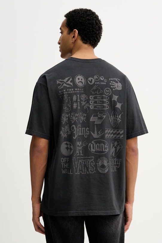 Vans t-shirt bawełniany bawełna szary VN000PCWBLK1