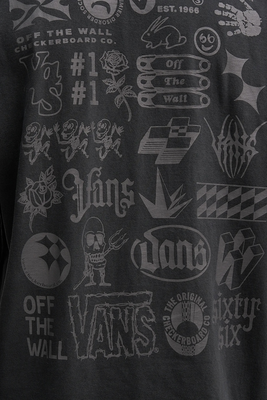 Bavlnené tričko Vans VN000PCWBLK1 sivá