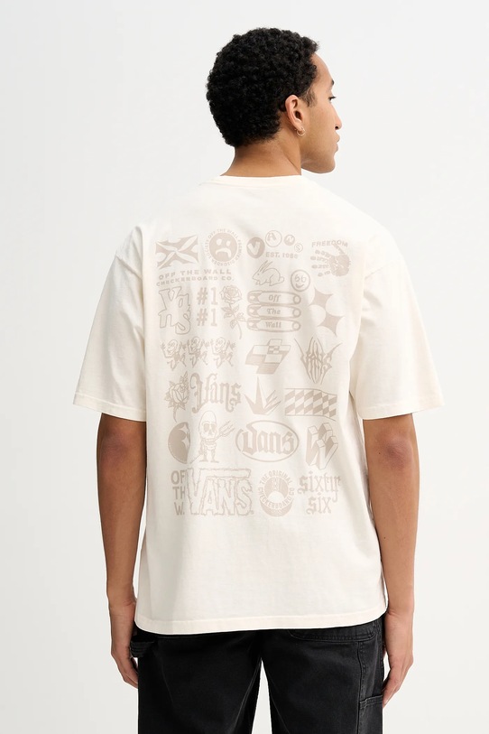 Vans t-shirt bawełniany nadruk beżowy VN000PCWFS81