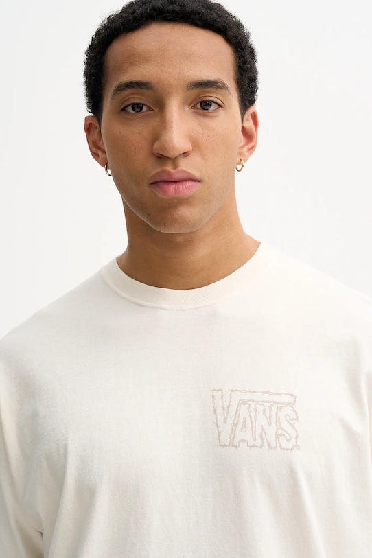 Vans tricou din bumbac bej VN000PCWFS81