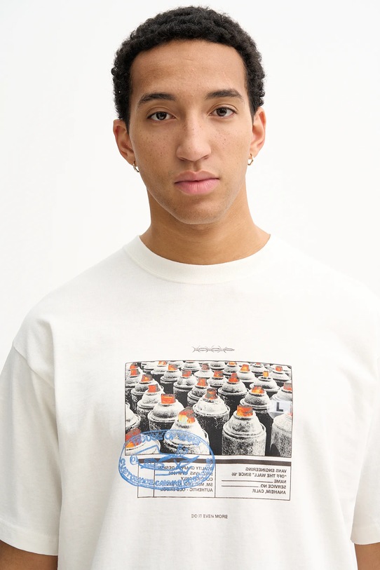 Βαμβακερό μπλουζάκι Vans μπεζ VN000PCXFS81