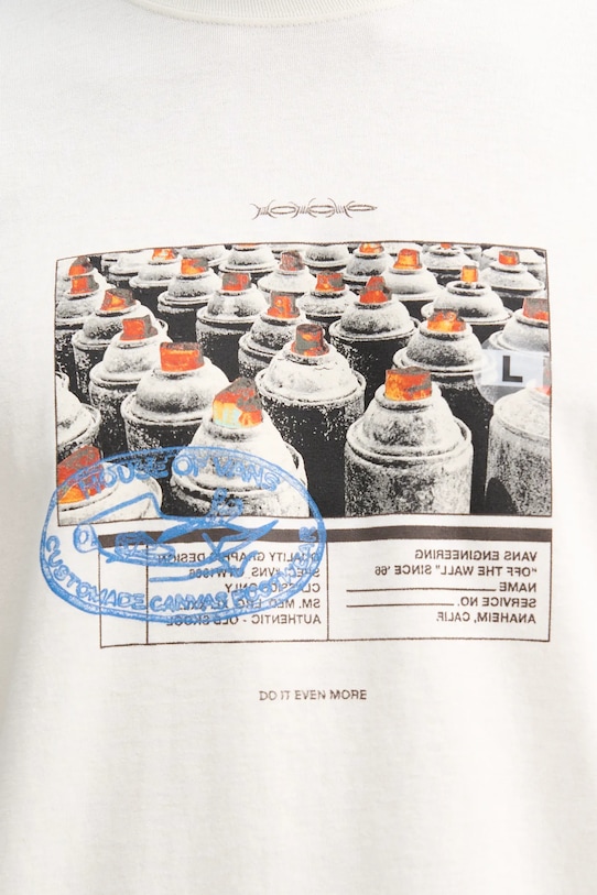 Βαμβακερό μπλουζάκι Vans VN000PCXFS81 μπεζ