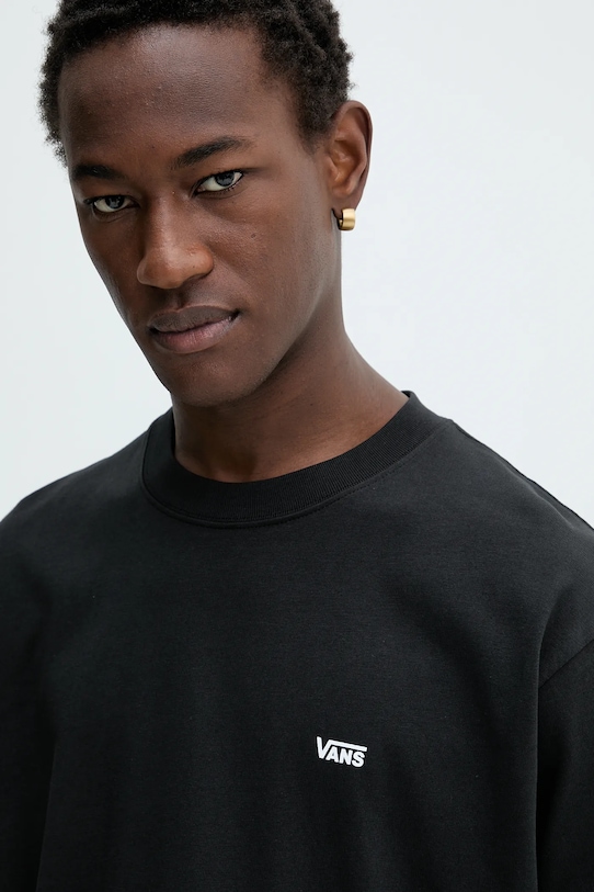 Vans tricou din bumbac negru VN000R9XBLK1