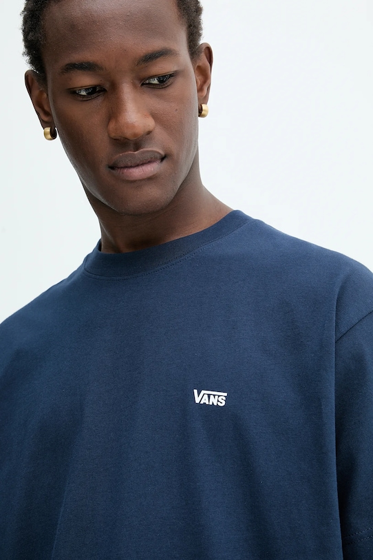 Bavlnené tričko Vans tmavomodrá VN000R9XLKZ1
