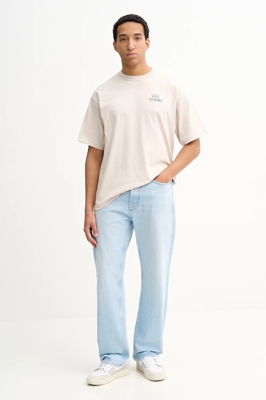 Βαμβακερό μπλουζάκι Vans VN000RD4EN91 μπεζ AW25