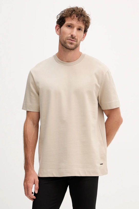 Joop! t-shirt bawełniany bawełna beżowy 30042457