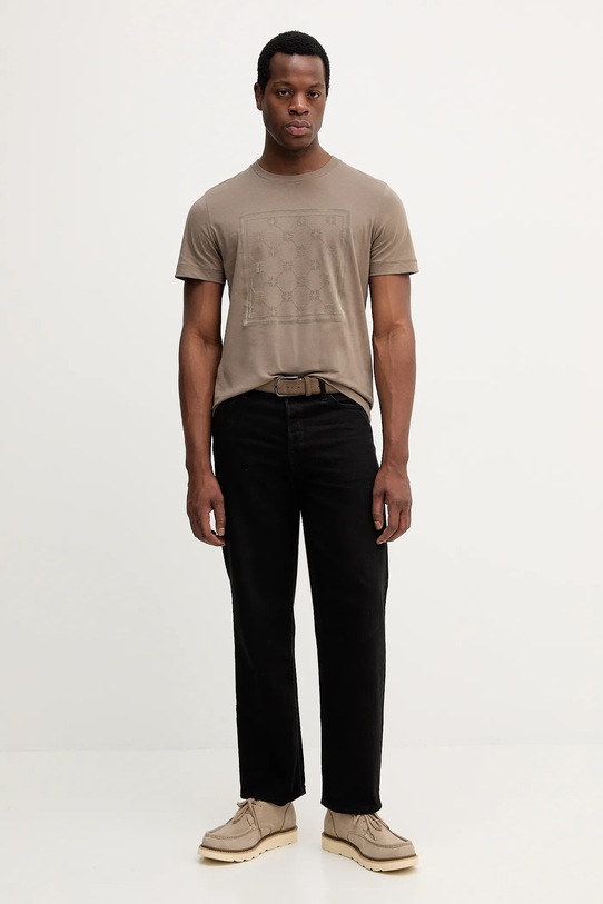 Joop! t-shirt bawełniany 30047429 brązowy AW25