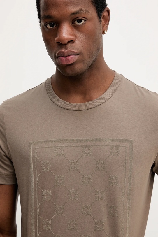 Joop! t-shirt bawełniany brązowy 30047429