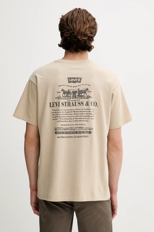 Levi's t-shirt bawełniany bawełna beżowy 87373.0217
