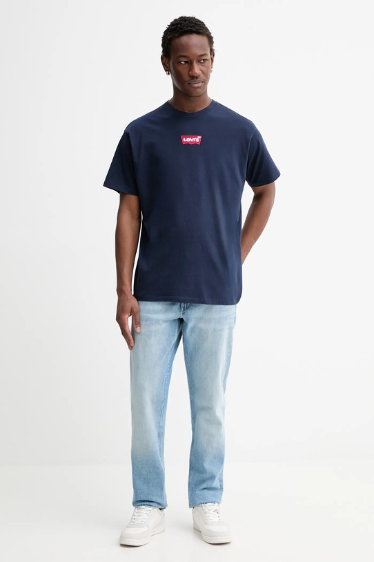 Levi's t-shirt bawełniany 87373.0220 granatowy AW25
