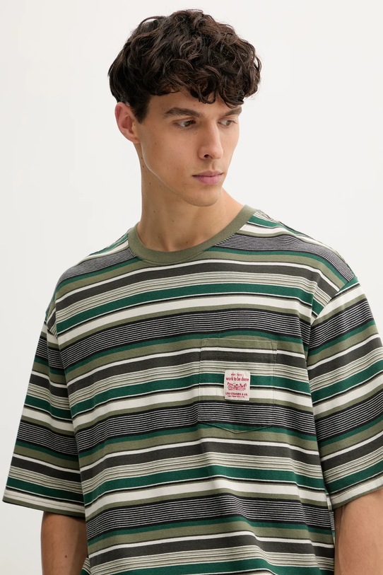 Памучна тениска Levi's зелен A5850.0018
