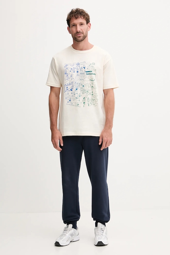 New Balance t-shirt bawełniany MT53916PEF beżowy AW25