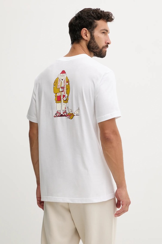 New Balance t-shirt bawełniany nadruk biały MT53931WT