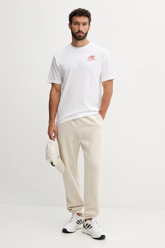 New Balance t-shirt bawełniany MT53931WT biały AW25