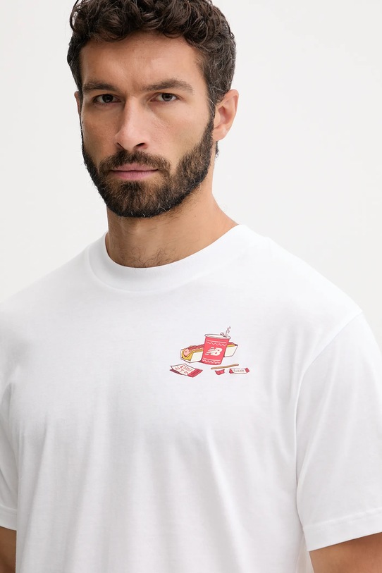 New Balance t-shirt bawełniany biały MT53931WT