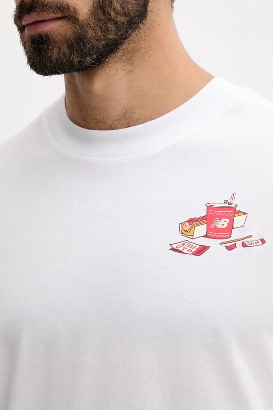 New Balance t-shirt bawełniany MT53931WT biały