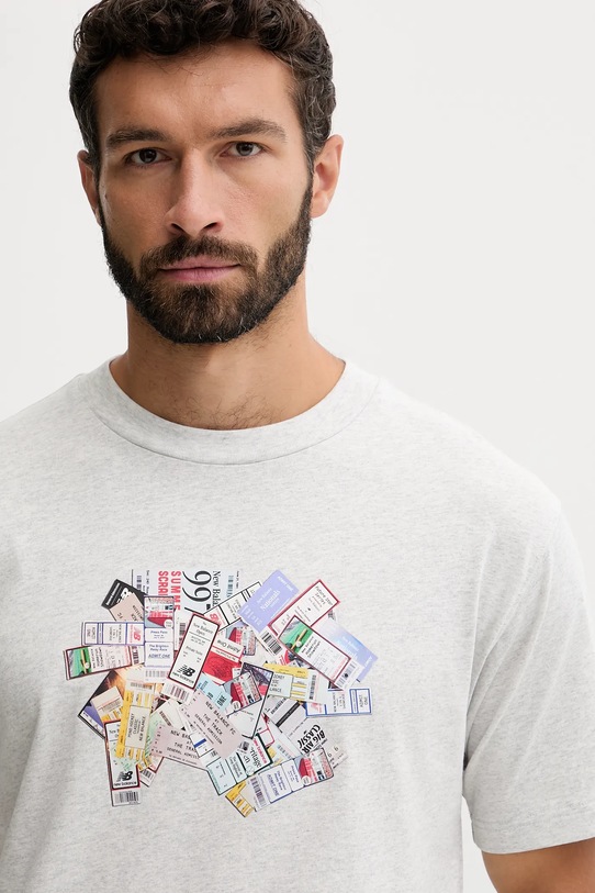 New Balance t-shirt bawełniany szary MT53905AHH