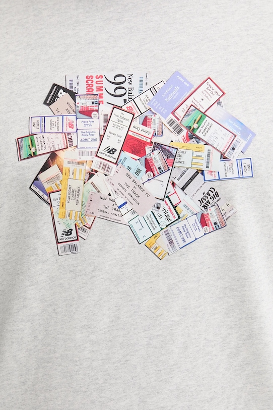 Bavlněné tričko New Balance MT53905AHH šedá