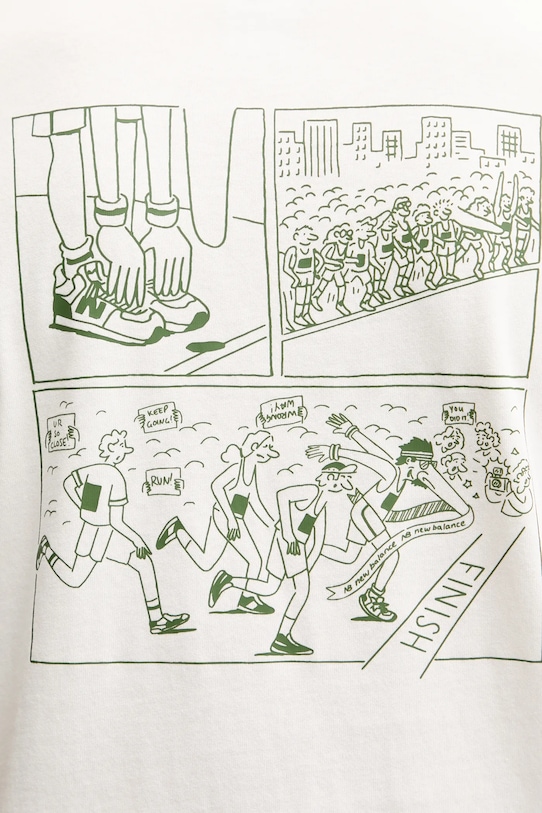 Bavlnené tričko New Balance MT53921SST béžová