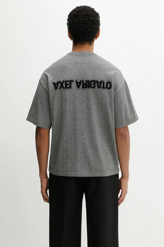 Axel Arigato t-shirt z dodatkiem wełny Distort okrągły szary A3427003