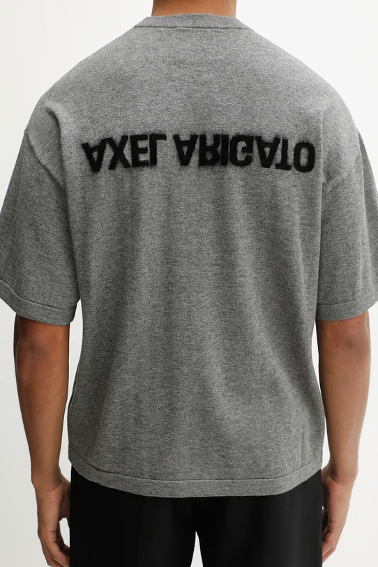 Axel Arigato t-shirt z dodatkiem wełny Distort szary A3427003