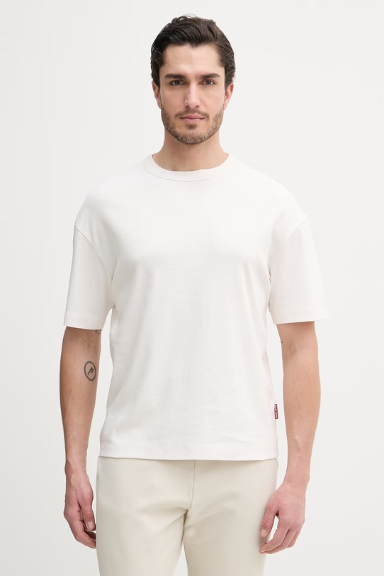 Joop! t-shirt bawełniany bawełna beżowy 30048168