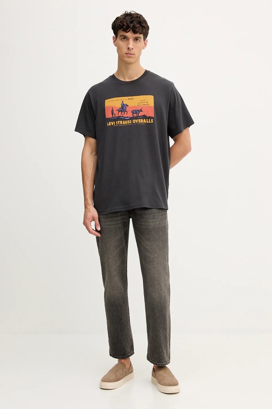Памучна тениска Levi's 16143.1864 сив AW25