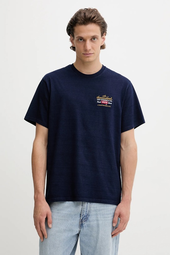 Levi's t-shirt bawełniany aplikacja granatowy 16143.2256