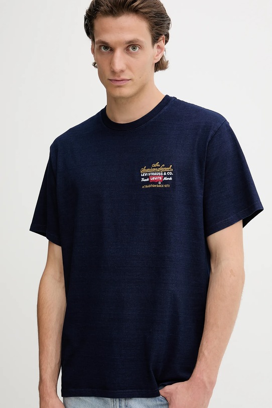 Levi's t-shirt bawełniany granatowy 16143.2256