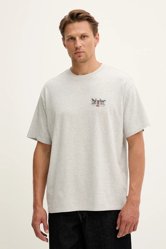 Levi's t-shirt bawełniany okrągły szary 87373.0256