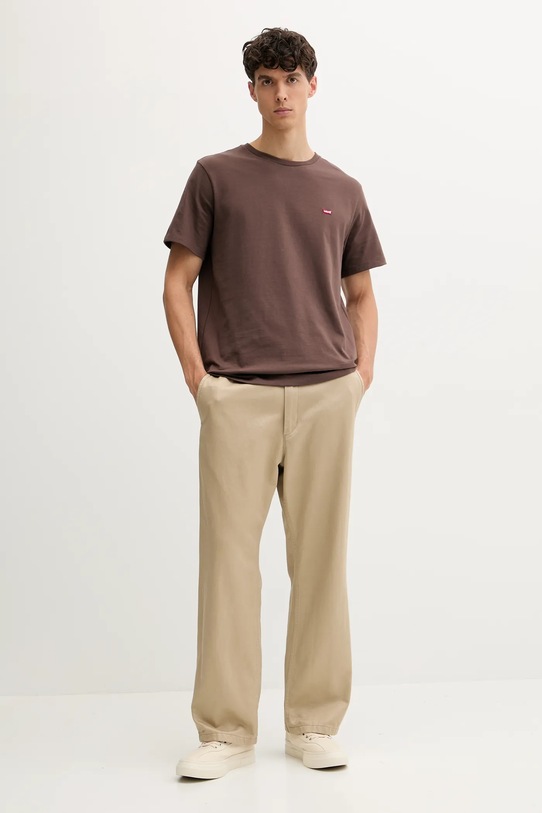 Bombažna kratka majica Levi's 56605.0293 rjava AW25